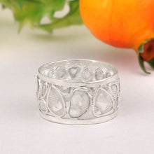 Load image into Gallery viewer, 1.60 CTW Natural Diamond Polki Eternity Ring 925 Sterling Silver
